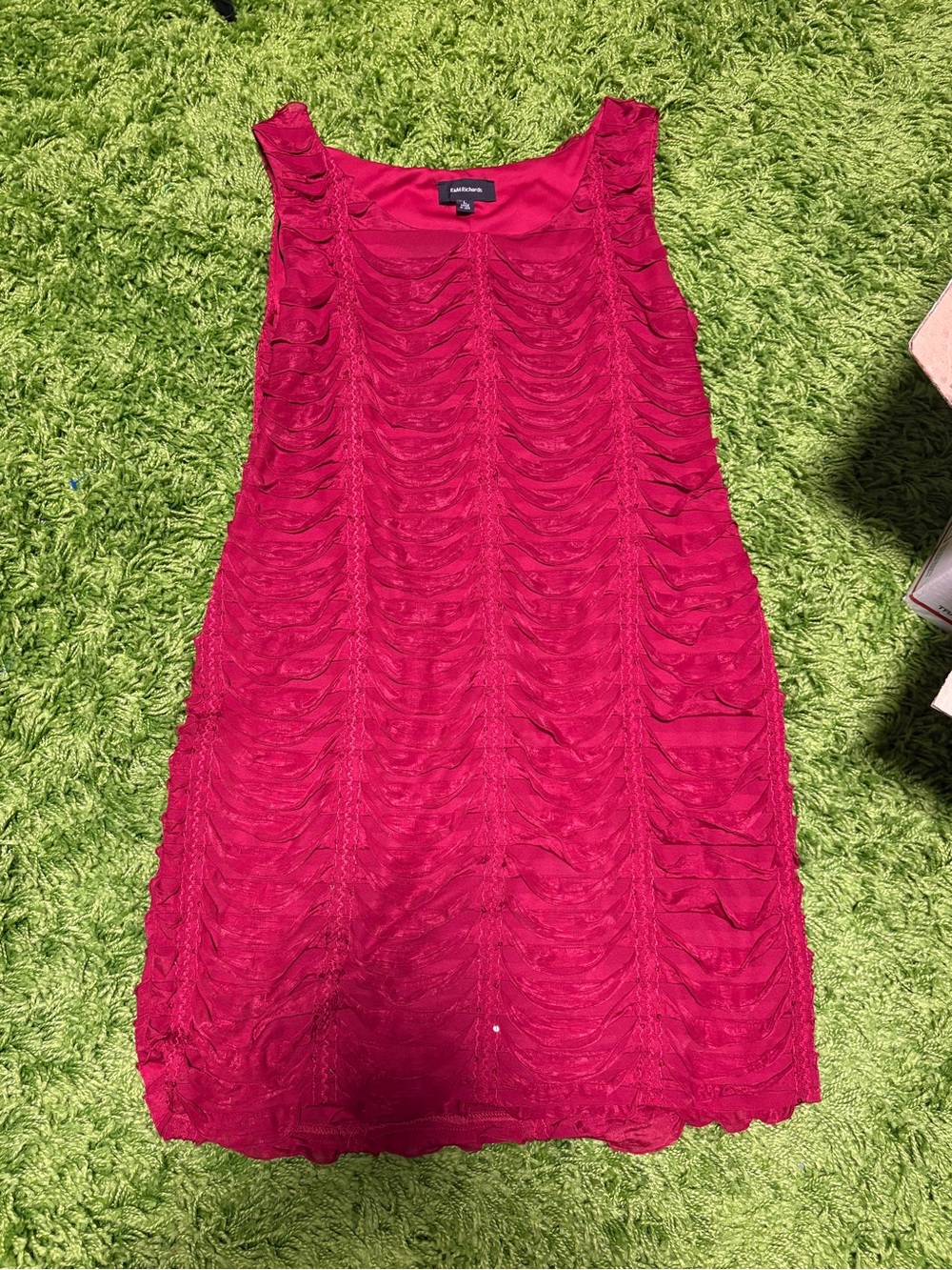 R&M Richards Raspberry Textured Sleeveless Mini Dress